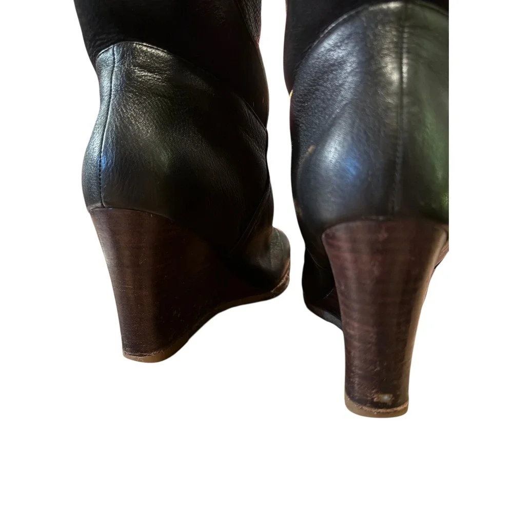 Authentic Ugg Australia Ravenna‎ black knee high weddge heel Boot Size 9
